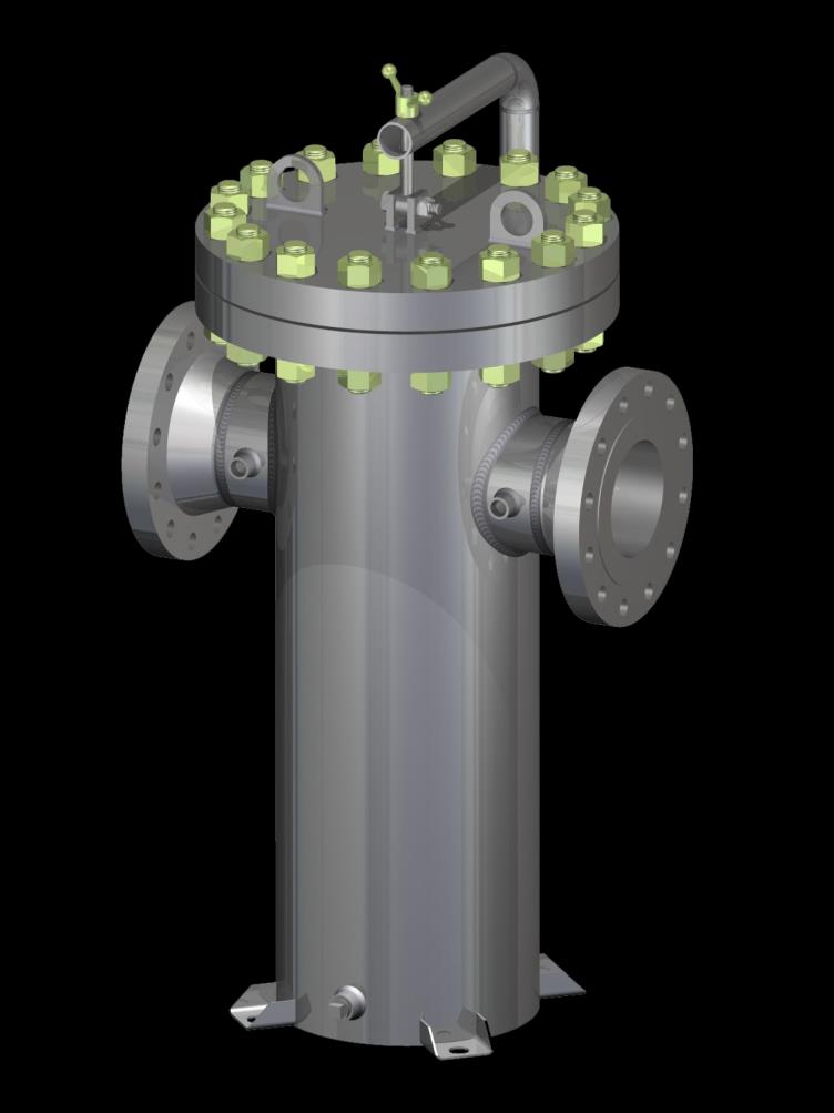 Hilco inline fuel gas strainer — engineering drawing