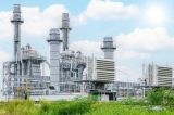 Combined cycle power plant — gas turbines, HRSG, and stack piping